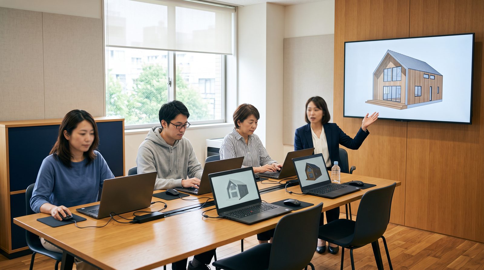 少人数で実習を行う研修のイメージ